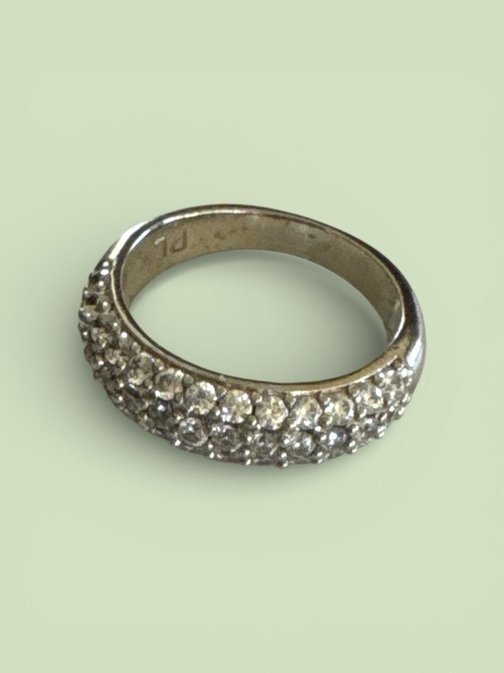 Park Lane "DYNASTY" Eternity Ring Silver w/ Crystals Beautiful! SIZE 6